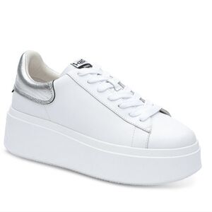 Ash White and Silver Platform Sneakers